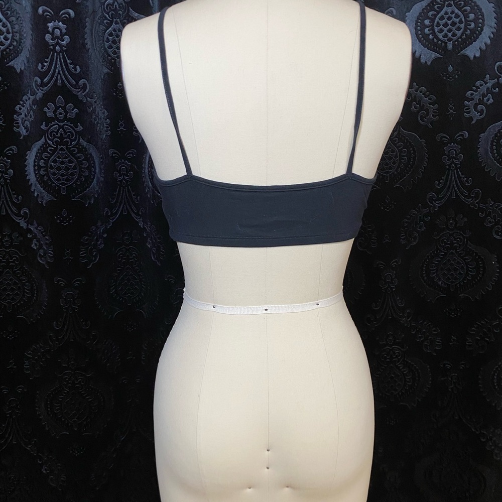 Express Geometric Strap Black Bralette - Picture 2 of 2